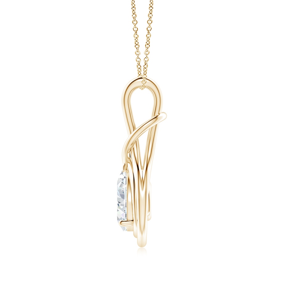 10x6.5mm FGVS Lab-Grown Pear Diamond Solitaire Infinity Knot Pendant in Yellow Gold side 199