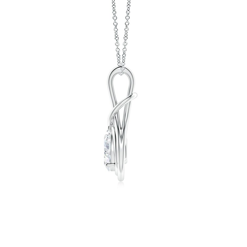8x5mm FGVS Lab-Grown Pear Diamond Solitaire Infinity Knot Pendant in P950 Platinum side 199