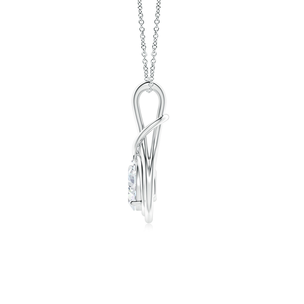 8x5mm FGVS Lab-Grown Pear Diamond Solitaire Infinity Knot Pendant in White Gold - side 199