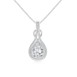 9x5.5mm FGVS Lab-Grown Pear Diamond Solitaire Infinity Knot Pendant in P950 Platinum