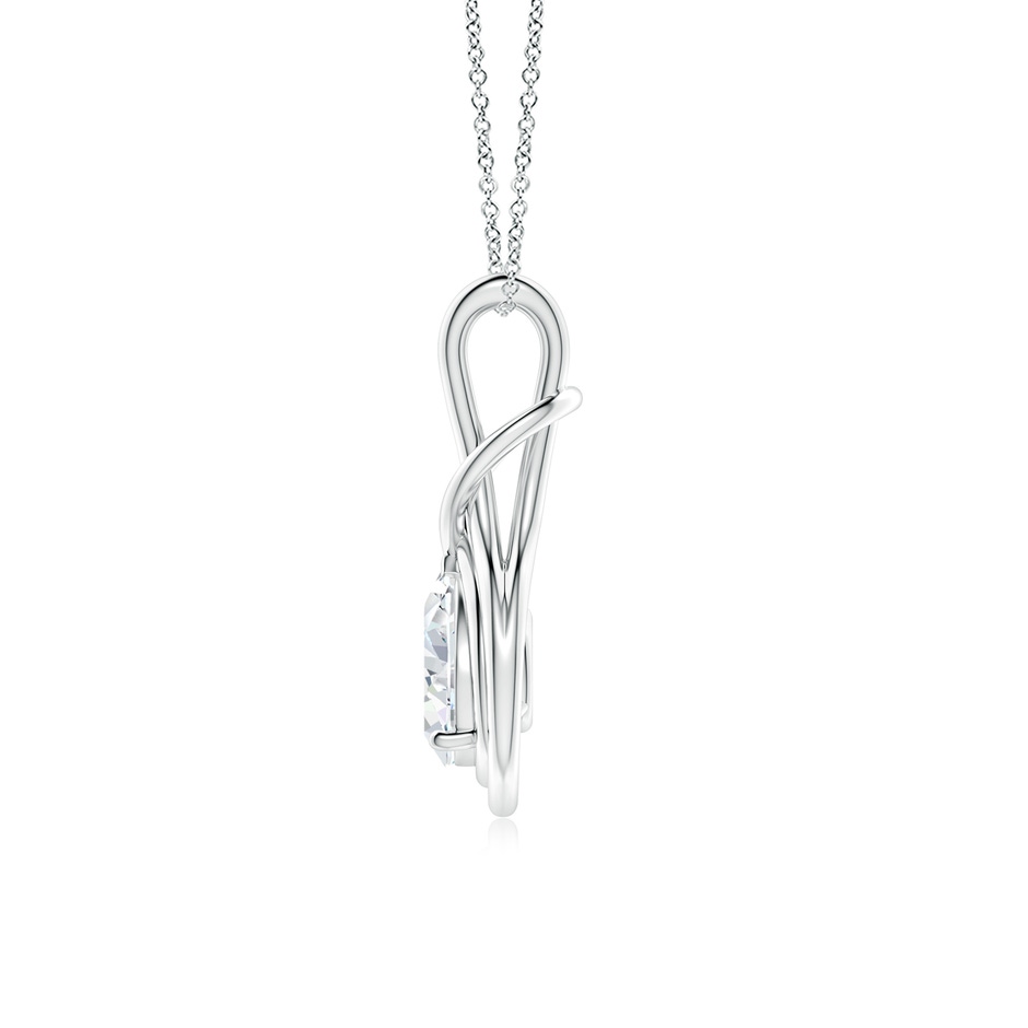 9x5.5mm FGVS Lab-Grown Pear Diamond Solitaire Infinity Knot Pendant in White Gold side 199
