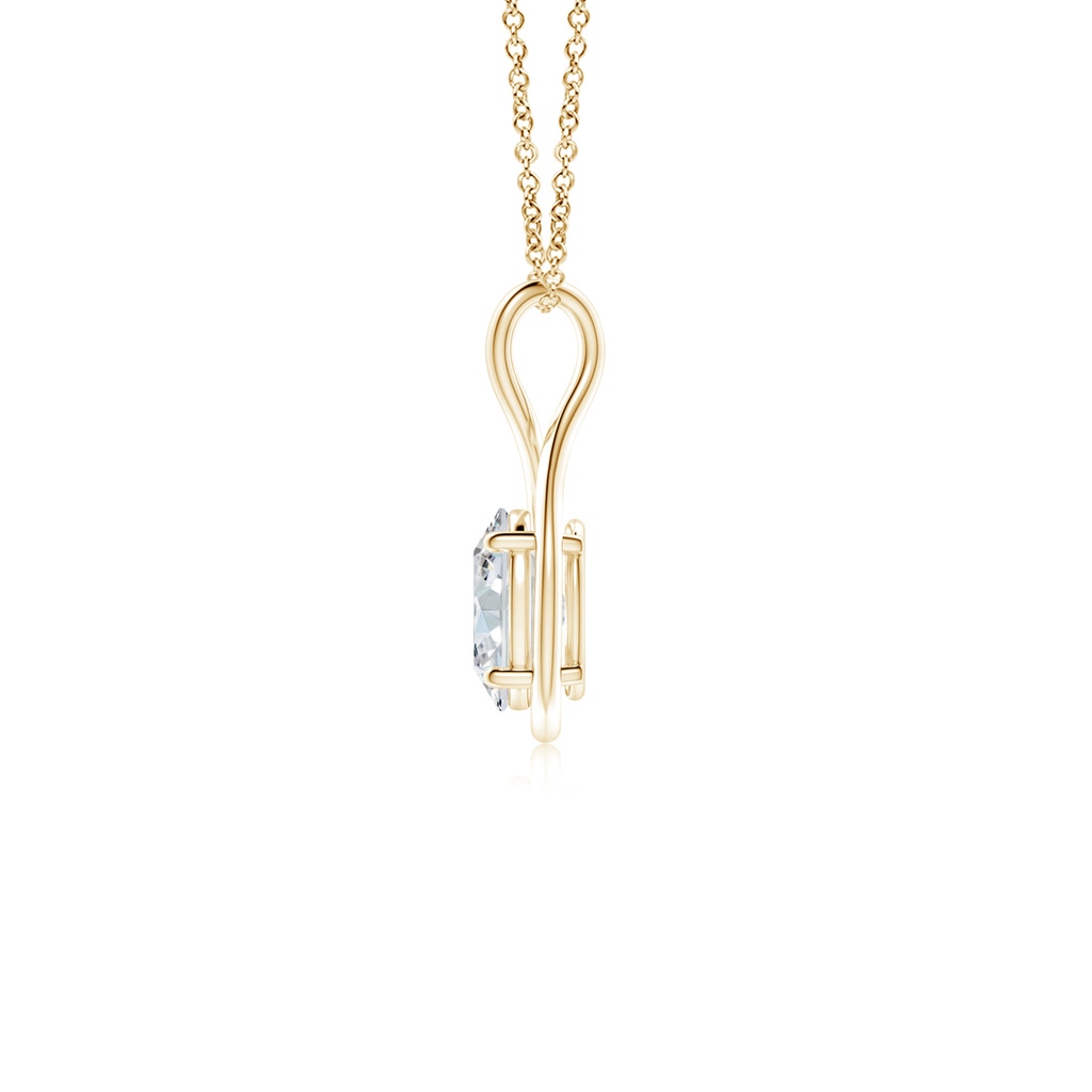 7.3x5.2mm FGVS Lab-Grown Solitaire Oval Diamond Twist Bale Pendant in 18K Yellow Gold - side 199