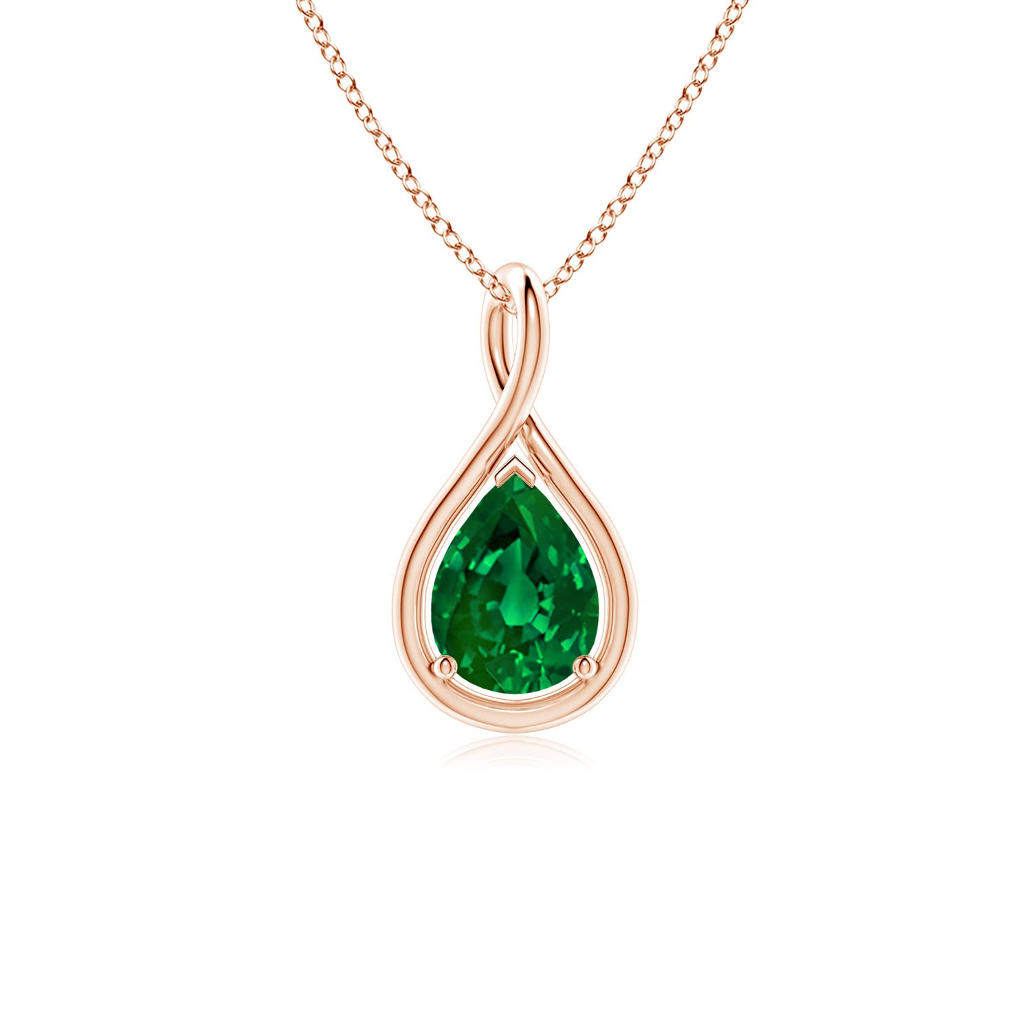 ANGARA 0.95 Ctw Lab Grown Emerald Pendant Necklace for Women in 14K Solid Gold