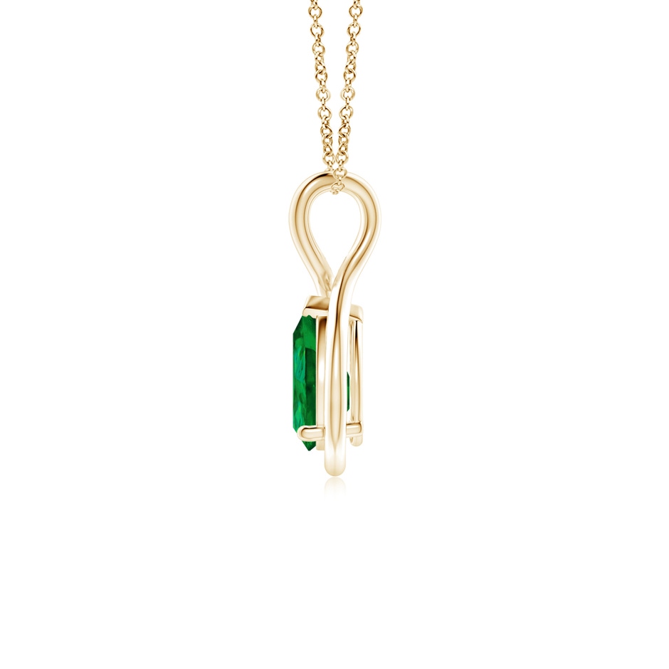 8x6mm Labgrown Lab-Grown Solitaire Pear Emerald Twist Bale Pendant in Yellow Gold side 199