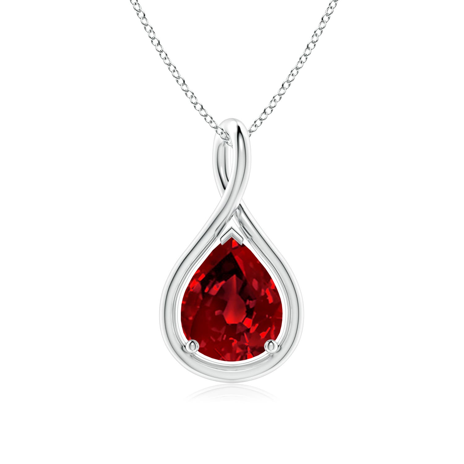 Platinum Lab Grown Ruby Necklaces & Pendants