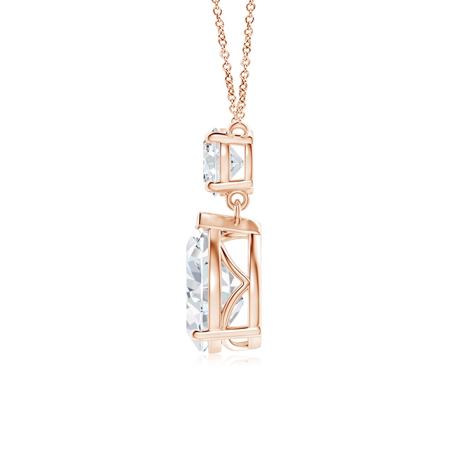 10x6.5mm FGVS Lab-Grown Solitaire Pear Diamond Drop Pendant with Accent in Rose Gold side 199