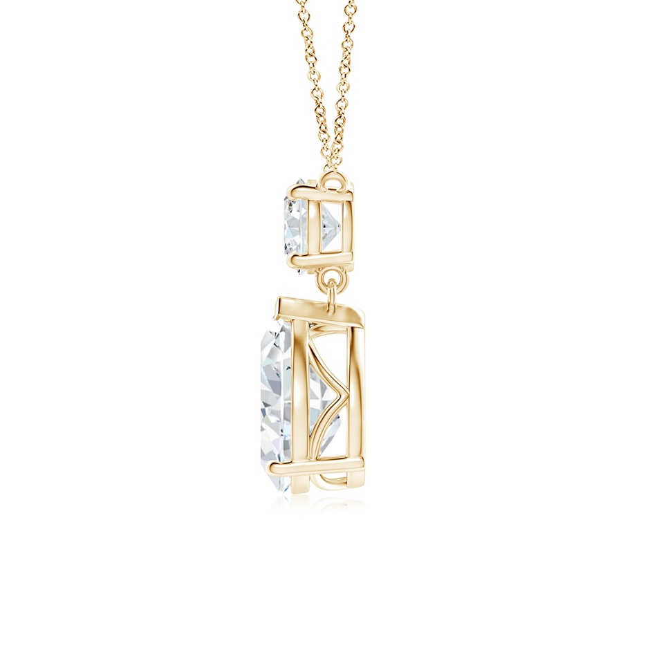 10x6.5mm FGVS Lab-Grown Solitaire Pear Diamond Drop Pendant with Accent in Yellow Gold side 199