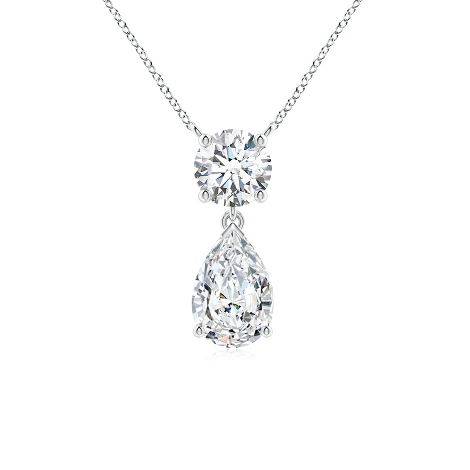 9x6mm FGVS Lab-Grown Solitaire Pear Diamond Drop Pendant with Accent in White Gold 