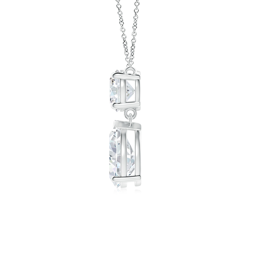 9x6mm FGVS Lab-Grown Solitaire Pear Diamond Drop Pendant with Accent in White Gold - side 199