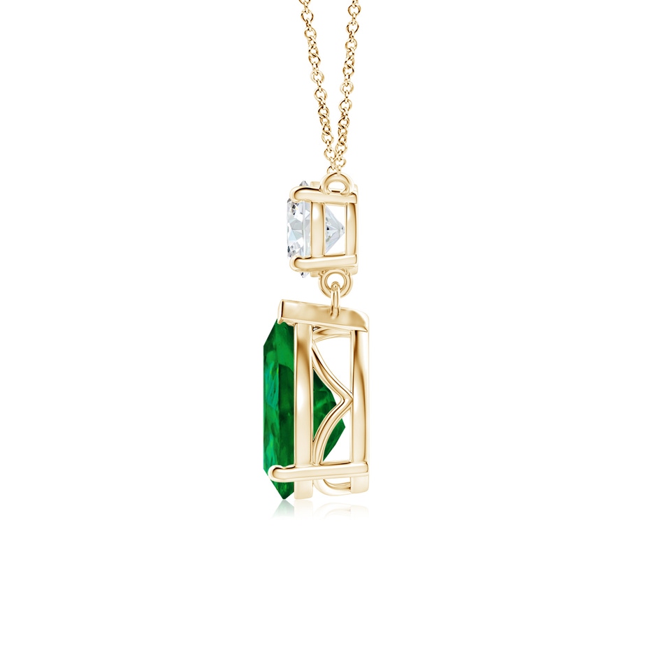 10x8mm Labgrown Lab-Grown Solitaire Pear Emerald Drop Pendant with Lab Diamond Accent in Yellow Gold side 199