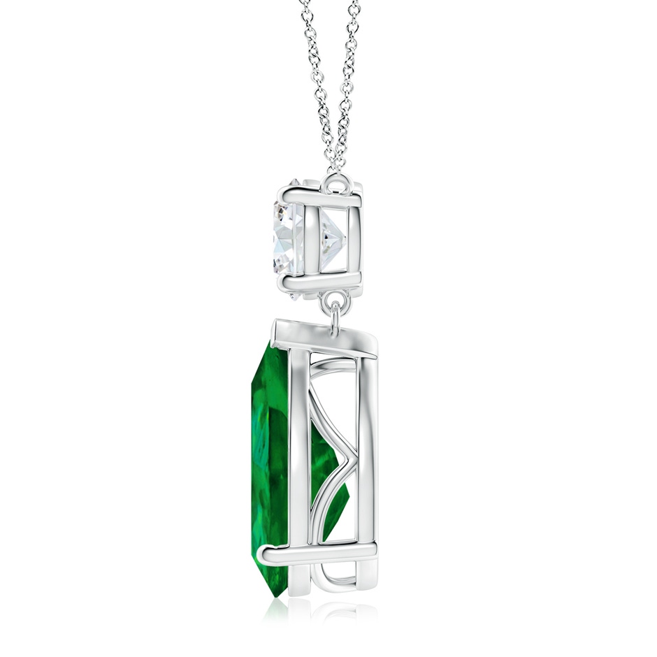 14x10mm Labgrown Lab-Grown Solitaire Pear Emerald Drop Pendant with Lab Diamond Accent in P950 Platinum side 199
