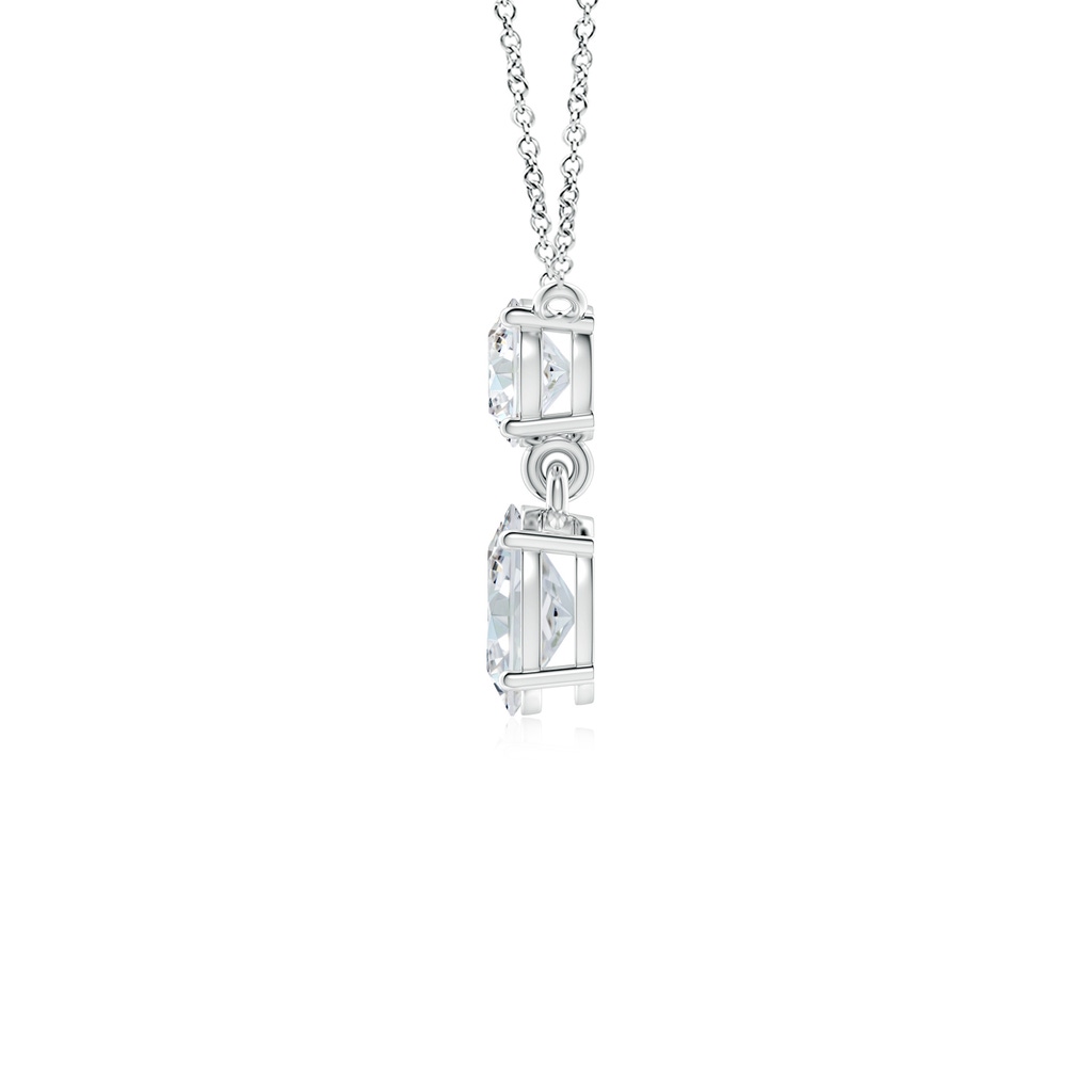 7.3x5.2mm FGVS Lab-Grown Solitaire Oval Diamond Drop Pendant with Accent in 18K White Gold - side 199