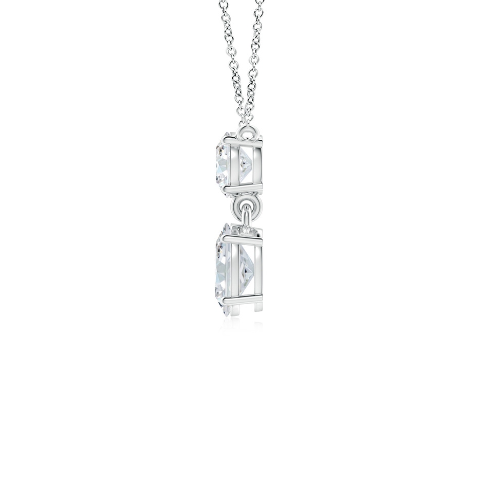 7.3x5.2mm FGVS Lab-Grown Solitaire Oval Diamond Drop Pendant with Accent in 18K White Gold side 199