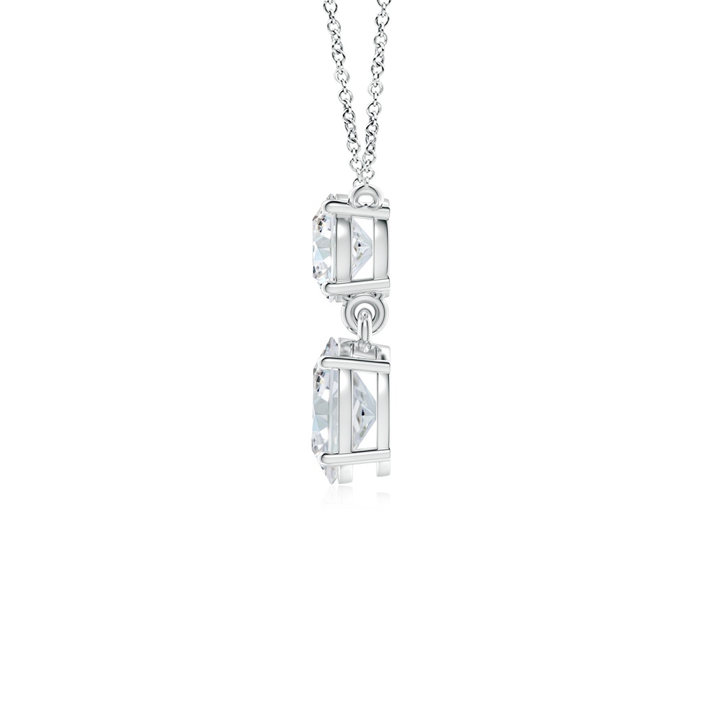 7.7x5.7mm FGVS Lab-Grown Solitaire Oval Diamond Drop Pendant with Accent in P950 Platinum - side 199
