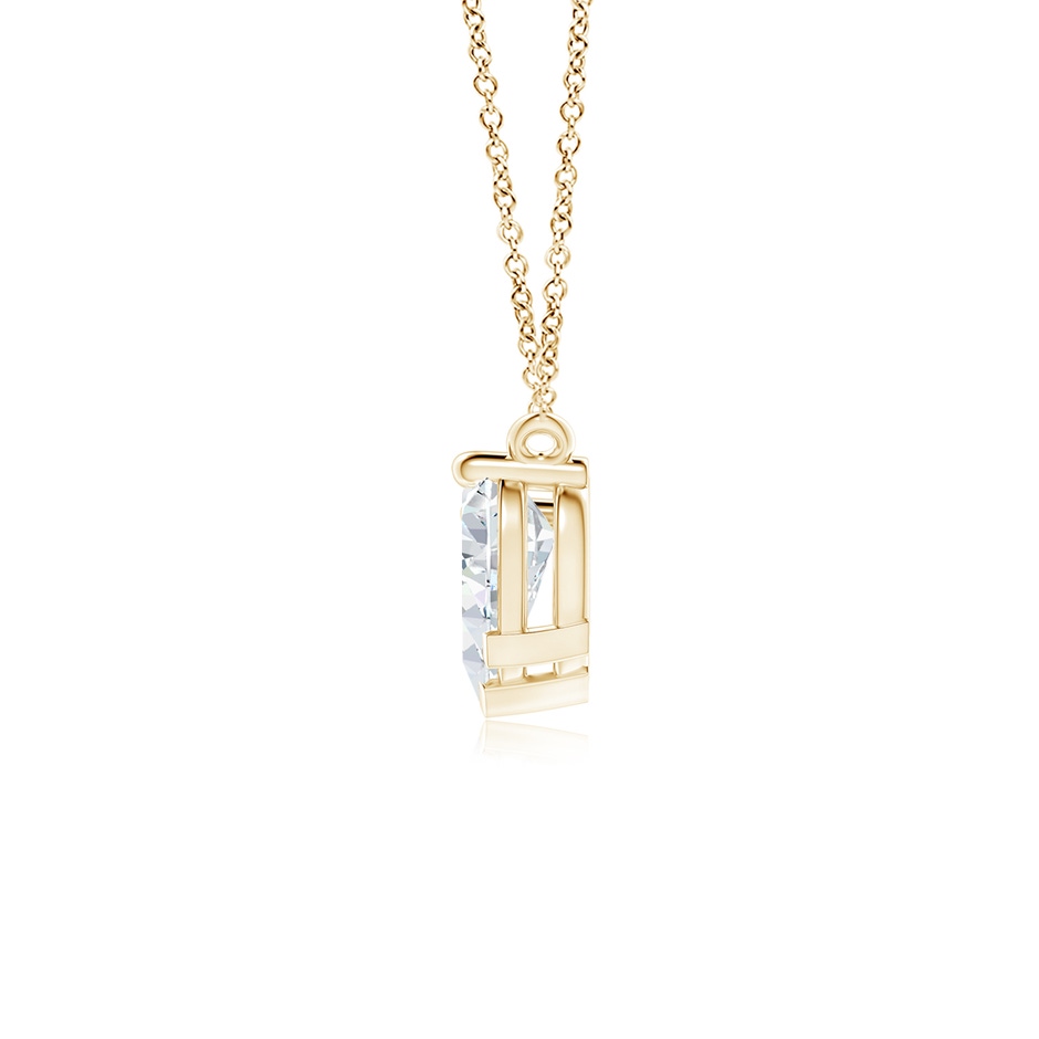 7.7x5.7mm FGVS Lab-Grown Pear Diamond Three Stone Pendant in 18K Yellow Gold side 199