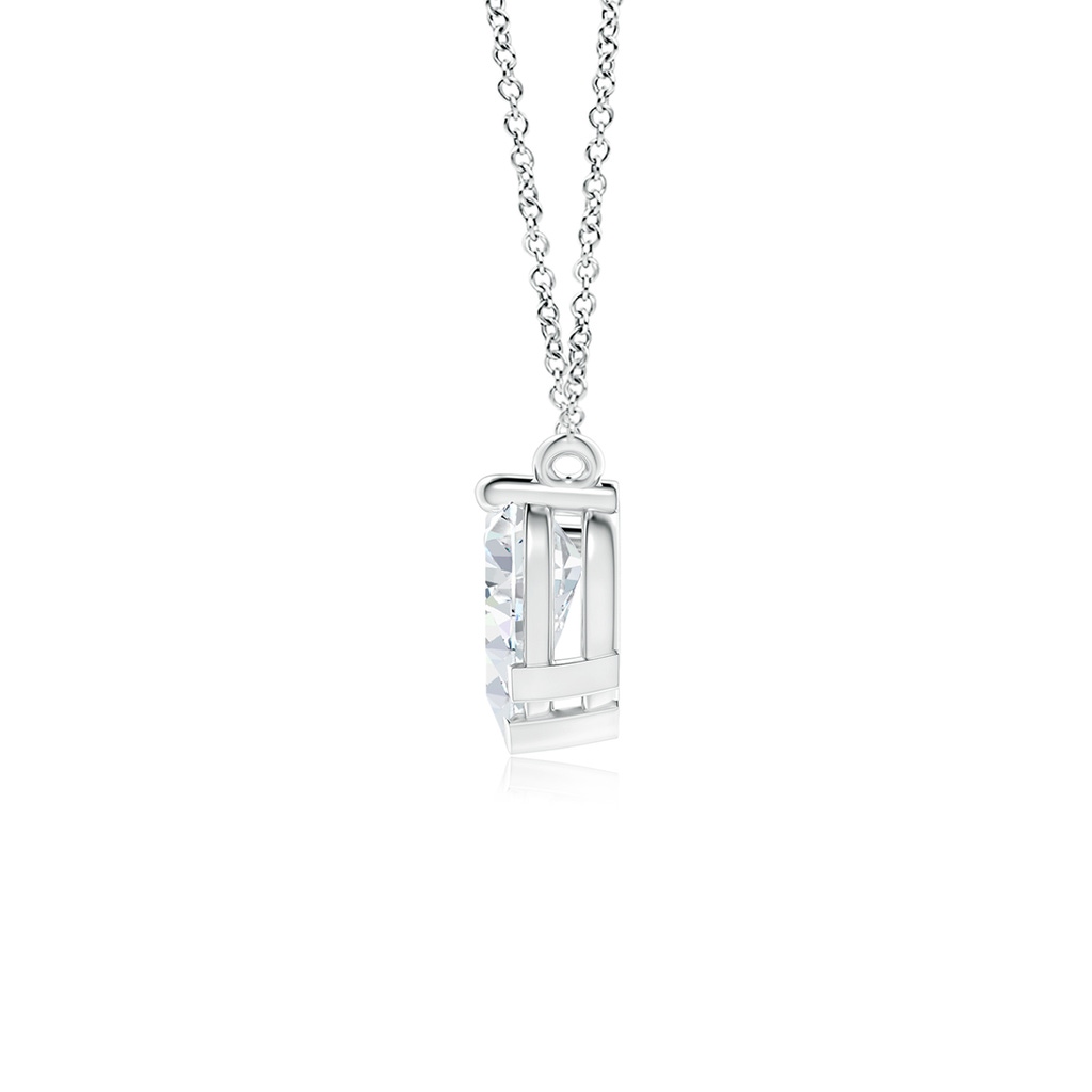 7.7x5.7mm FGVS Lab-Grown Pear Diamond Three Stone Pendant in White Gold - side 199