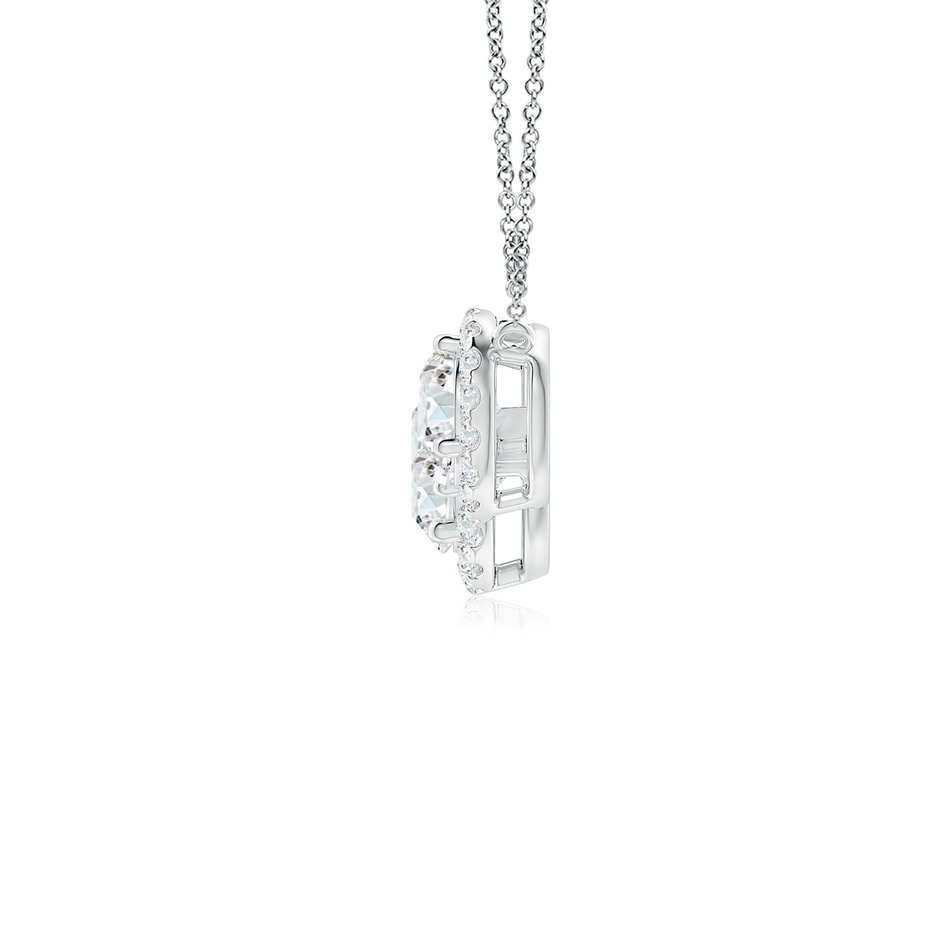 6mm FGVS Lab-Grown Three Stone Round Diamond Halo Pendant in White Gold side 199
