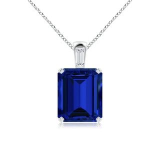 Emerald Cut Lab-Grown Lab Grown Blue Sapphire