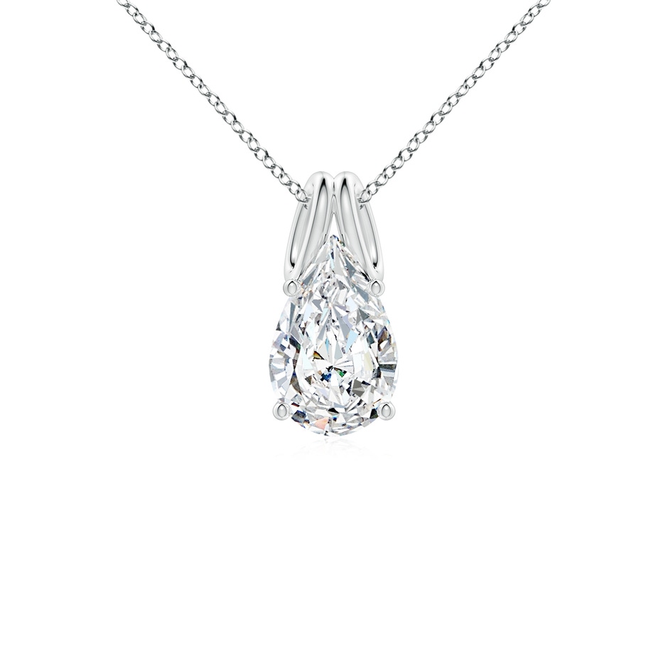10x6.5mm FGVS Lab-Grown Pear-Shaped Diamond Solitaire Pendant in P950 Platinum 