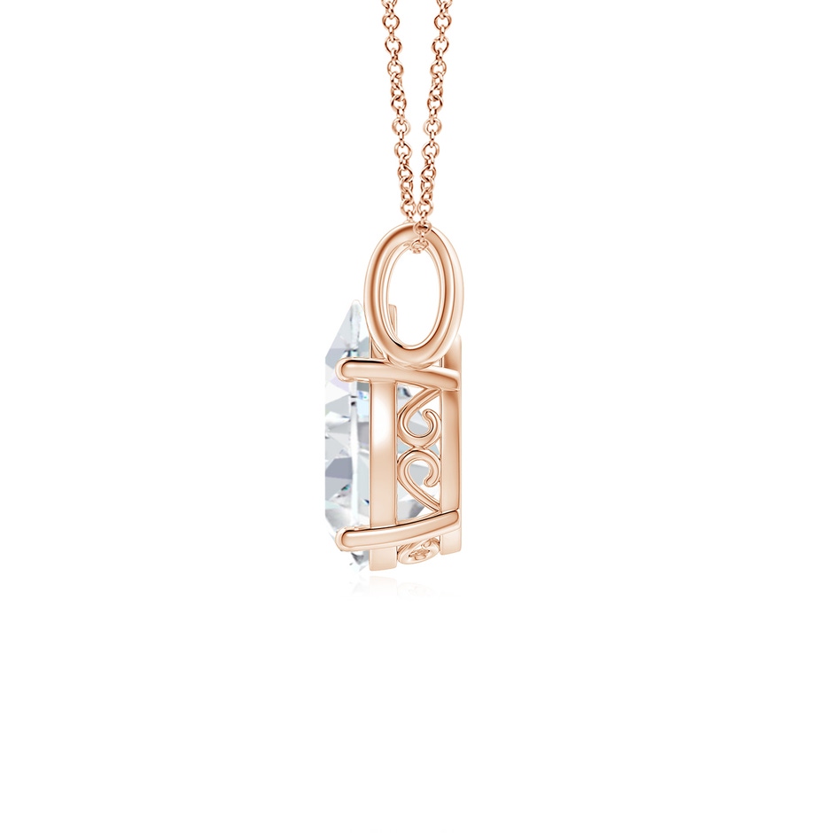 11x7mm FGVS Lab-Grown Pear-Shaped Diamond Solitaire Pendant in Rose Gold side 199