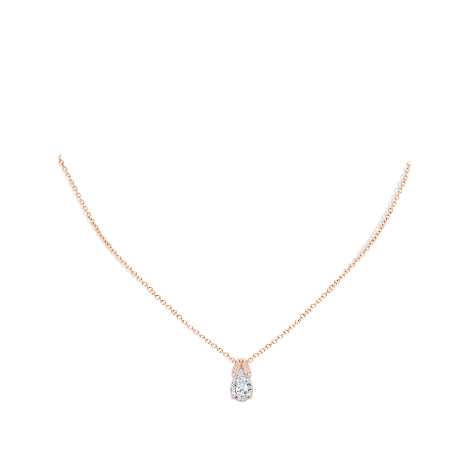 11x7mm FGVS Lab-Grown Pear-Shaped Diamond Solitaire Pendant in Rose Gold pen