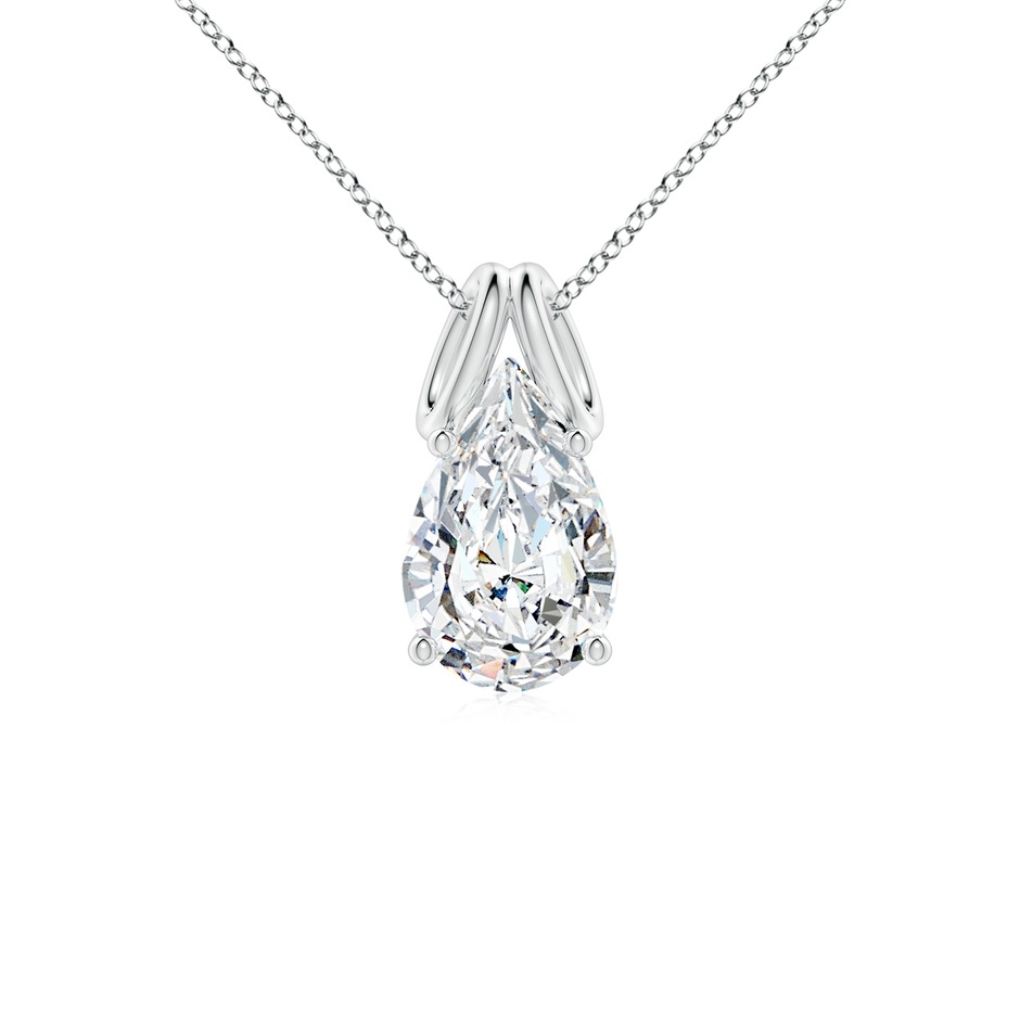 11x7mm FGVS Lab-Grown Pear-Shaped Diamond Solitaire Pendant in White Gold 