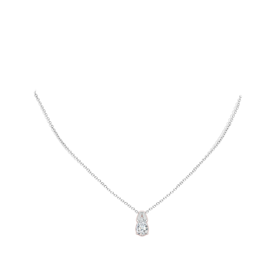11x7mm FGVS Lab-Grown Pear-Shaped Diamond Solitaire Pendant in White Gold pen