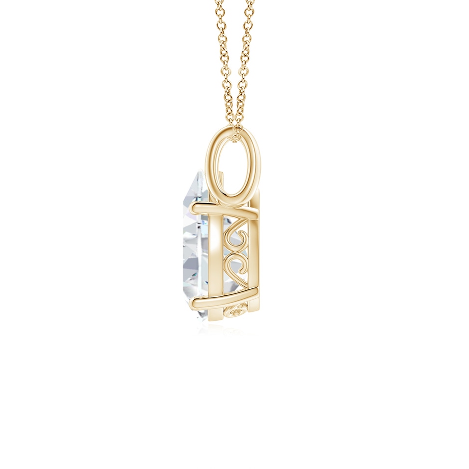 11x7mm FGVS Lab-Grown Pear-Shaped Diamond Solitaire Pendant in Yellow Gold side 199