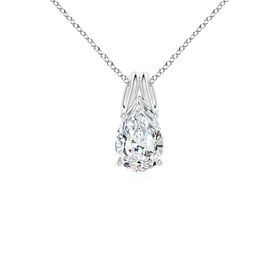 9x5.5mm FGVS Lab-Grown Pear-Shaped Diamond Solitaire Pendant in 9K White Gold 