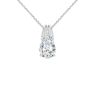 9x5.5mm FGVS Lab-Grown Pear-Shaped Diamond Solitaire Pendant in White Gold