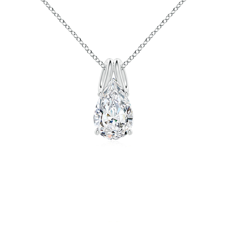 9x5.5mm FGVS Lab-Grown Pear-Shaped Diamond Solitaire Pendant in White Gold 