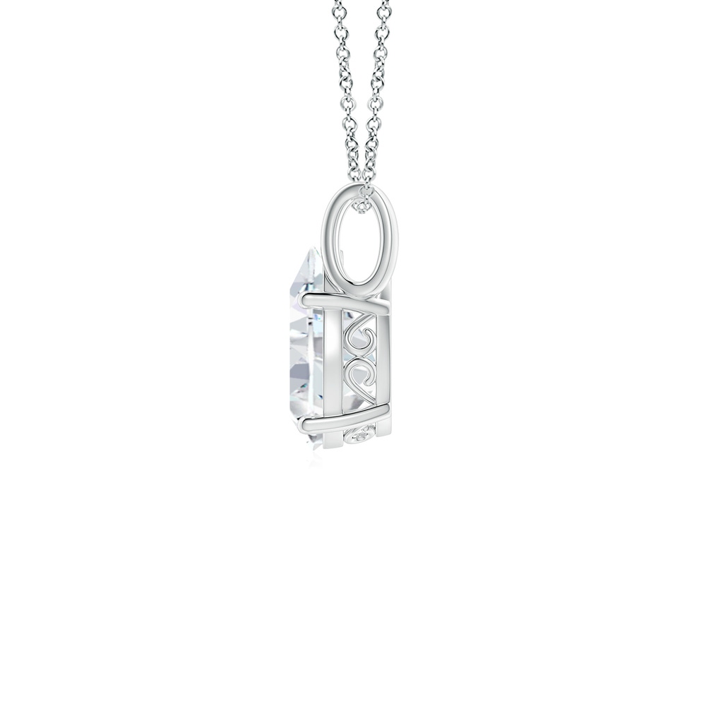 9x5.5mm FGVS Lab-Grown Pear-Shaped Diamond Solitaire Pendant in White Gold - side 199