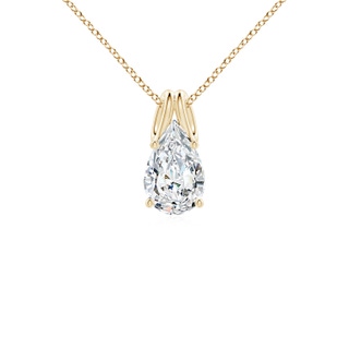 9x5.5mm FGVS Lab-Grown Pear-Shaped Diamond Solitaire Pendant in Yellow Gold