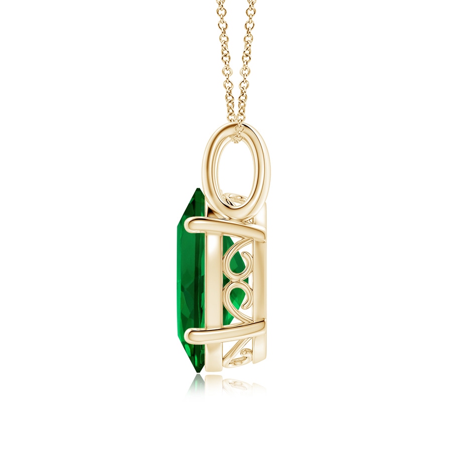 14x10mm Labgrown Oval Lab-Grown Emerald Solitaire Pendant in Yellow Gold side 199