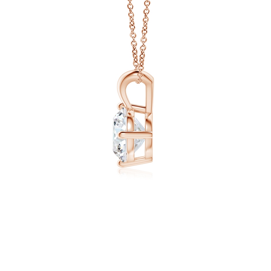6.4mm FGVS Round Lab-Grown Diamond Solitaire V-Bale Pendant in Rose Gold side 199
