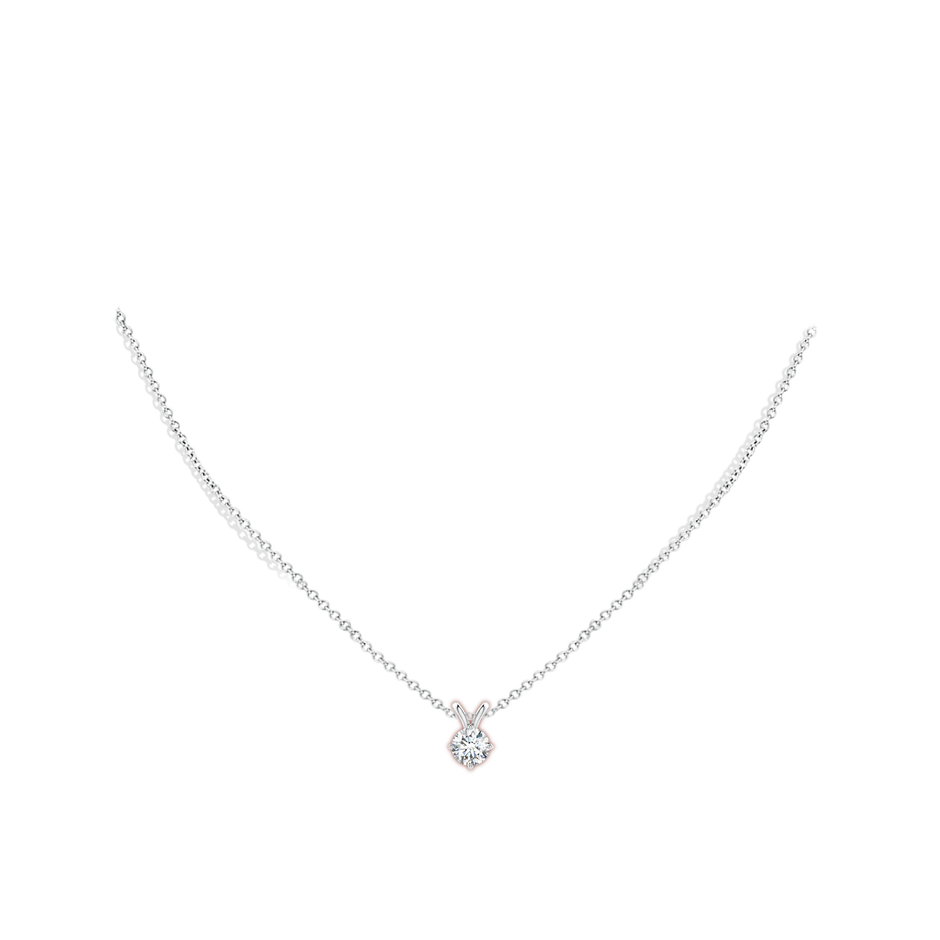 6.4mm FGVS Round Lab-Grown Diamond Solitaire V-Bale Pendant in White Gold pen