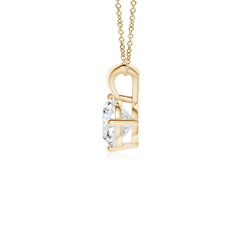 6.4mm FGVS Round Lab-Grown Diamond Solitaire V-Bale Pendant in Yellow Gold - side 199