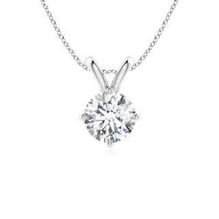 7.4mm FGVS Round Lab-Grown Diamond Solitaire V-Bale Pendant in White Gold