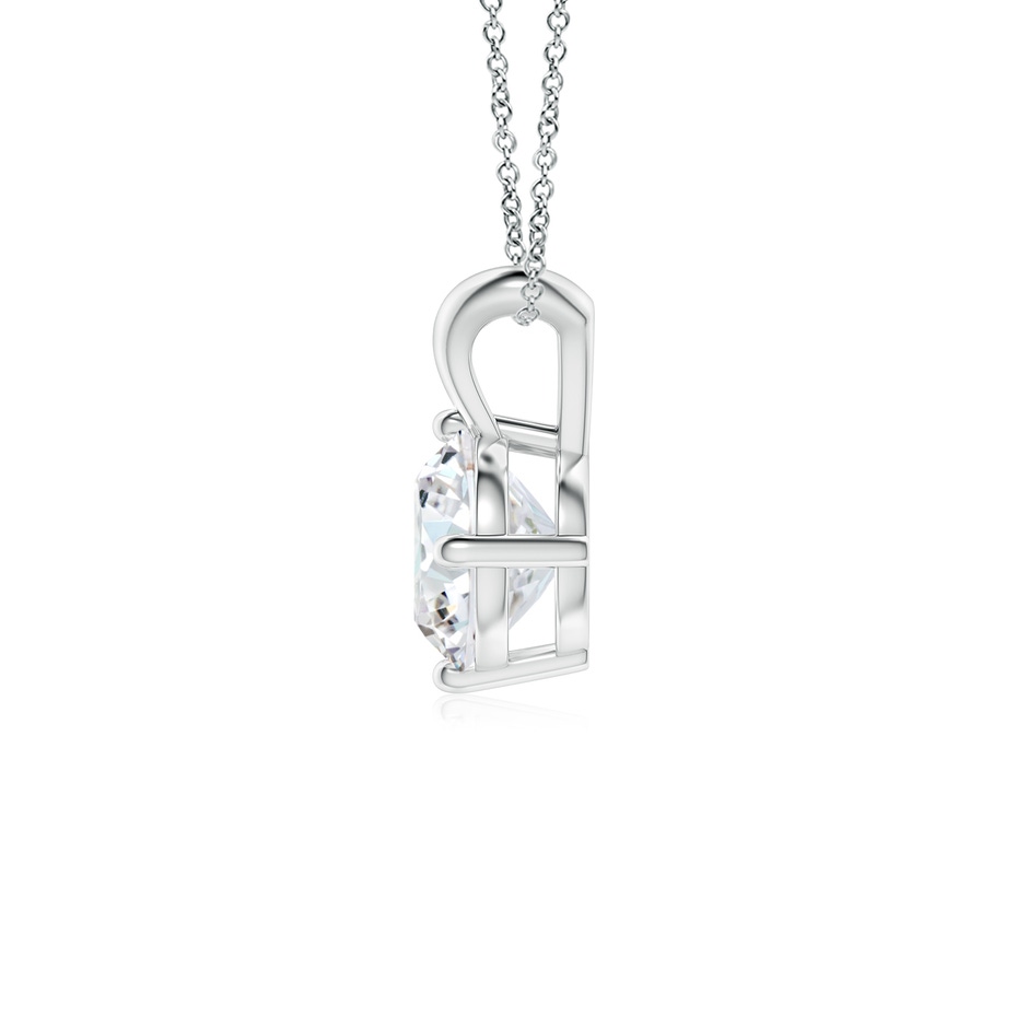 7.4mm FGVS Round Lab-Grown Diamond Solitaire V-Bale Pendant in White Gold side 199