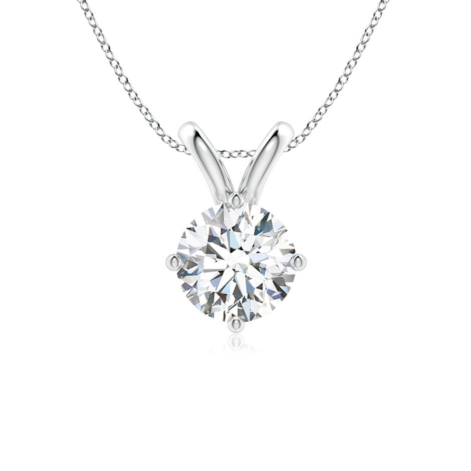 8mm FGVS Round Lab-Grown Diamond Solitaire V-Bale Pendant in 18K White Gold 