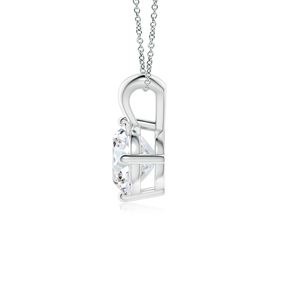 8mm FGVS Round Lab-Grown Diamond Solitaire V-Bale Pendant in 18K White Gold side 199