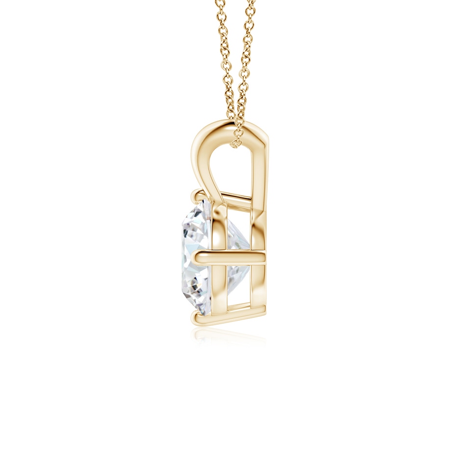 8mm FGVS Round Lab-Grown Diamond Solitaire V-Bale Pendant in 18K Yellow Gold side 199