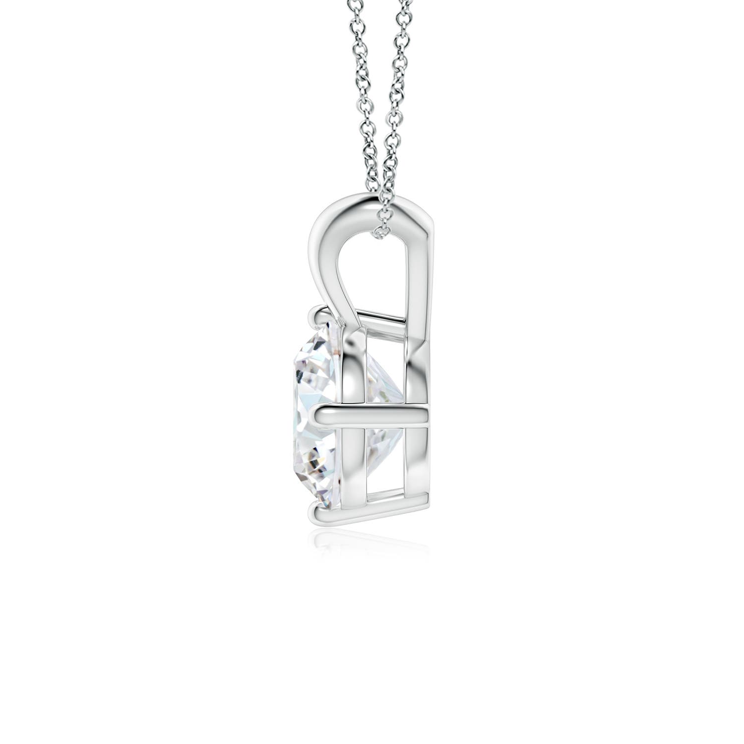 8mm FGVS Round Lab-Grown Diamond Solitaire V-Bale Pendant in White Gold