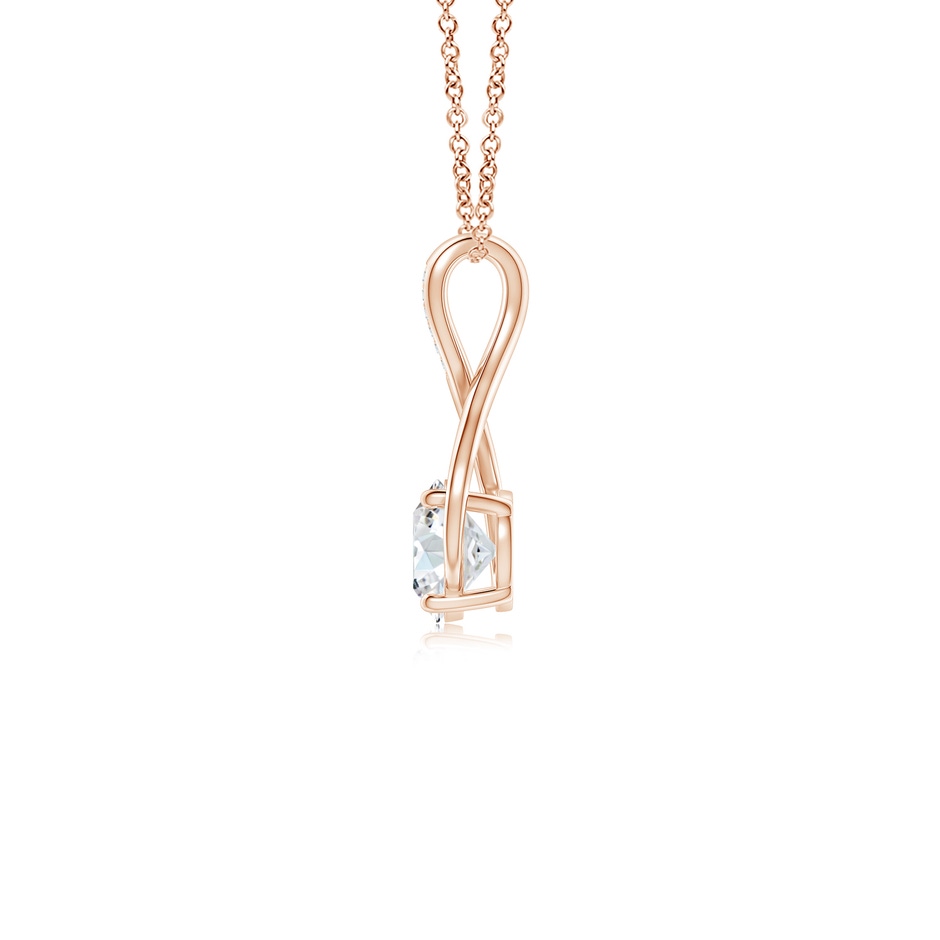 7.4mm FGVS Lab-Grown Round Diamond Infinity Twist Pendant with Accents in Rose Gold side 199