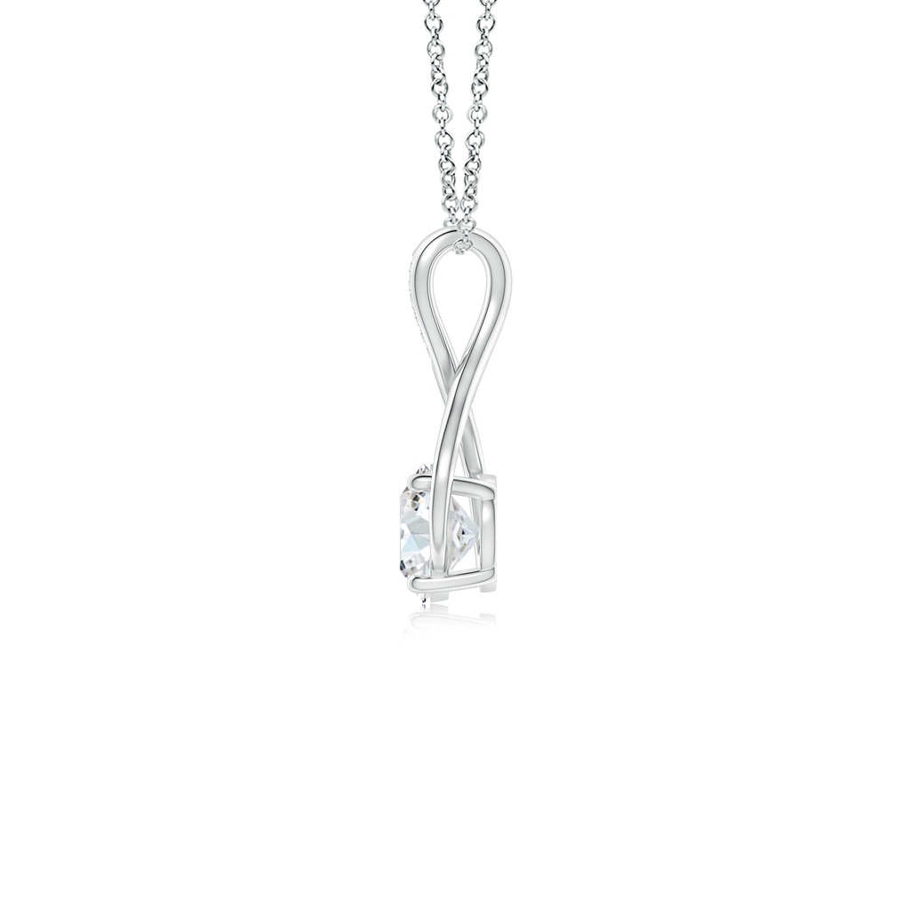 7.4mm FGVS Lab-Grown Round Diamond Infinity Twist Pendant with Accents in White Gold - side 199