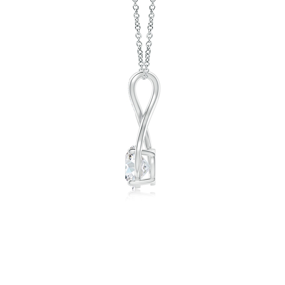 7.4mm FGVS Lab-Grown Round Diamond Infinity Twist Pendant with Accents in White Gold side 199