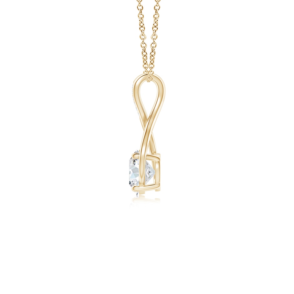 7.4mm FGVS Lab-Grown Round Diamond Infinity Twist Pendant with Accents in Yellow Gold side 199