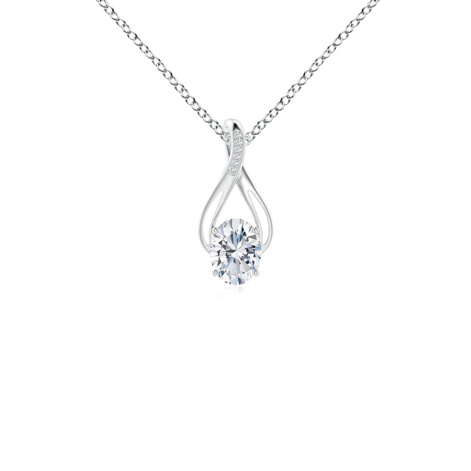 7.7x5.7mm FGVS Lab-Grown Oval Diamond Infinity Twist Pendant with Accents in P950 Platinum 