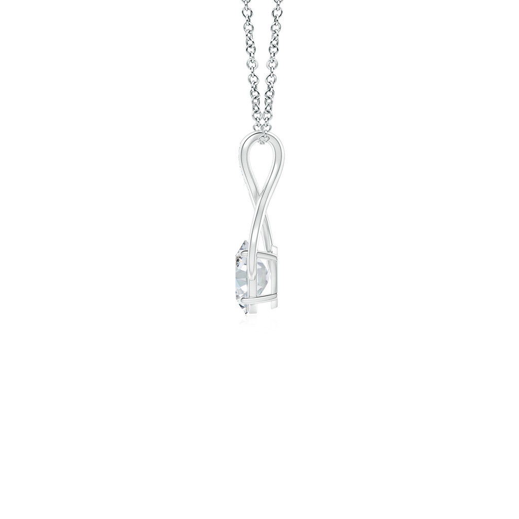 7.7x5.7mm FGVS Lab-Grown Oval Diamond Infinity Twist Pendant with Accents in White Gold - side 199