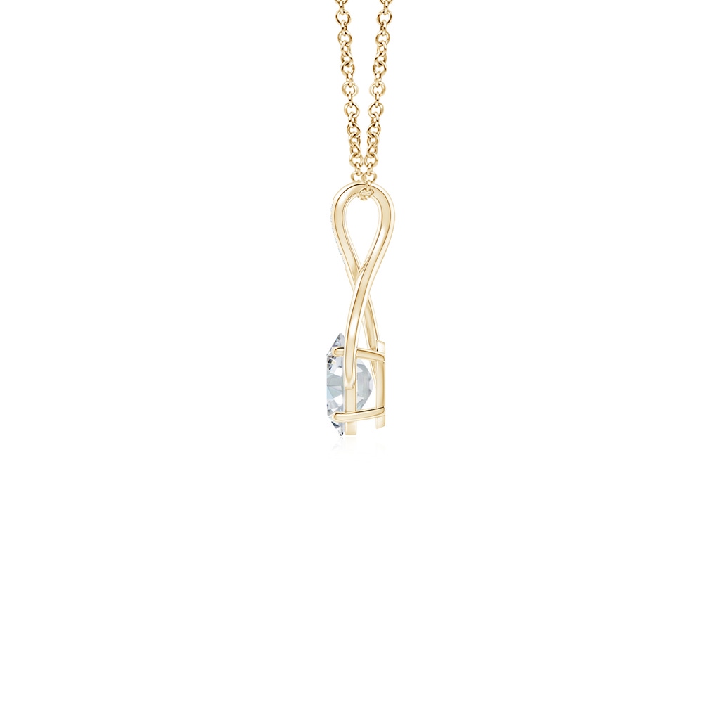 7.7x5.7mm FGVS Lab-Grown Oval Diamond Infinity Twist Pendant with Accents in Yellow Gold - side 199